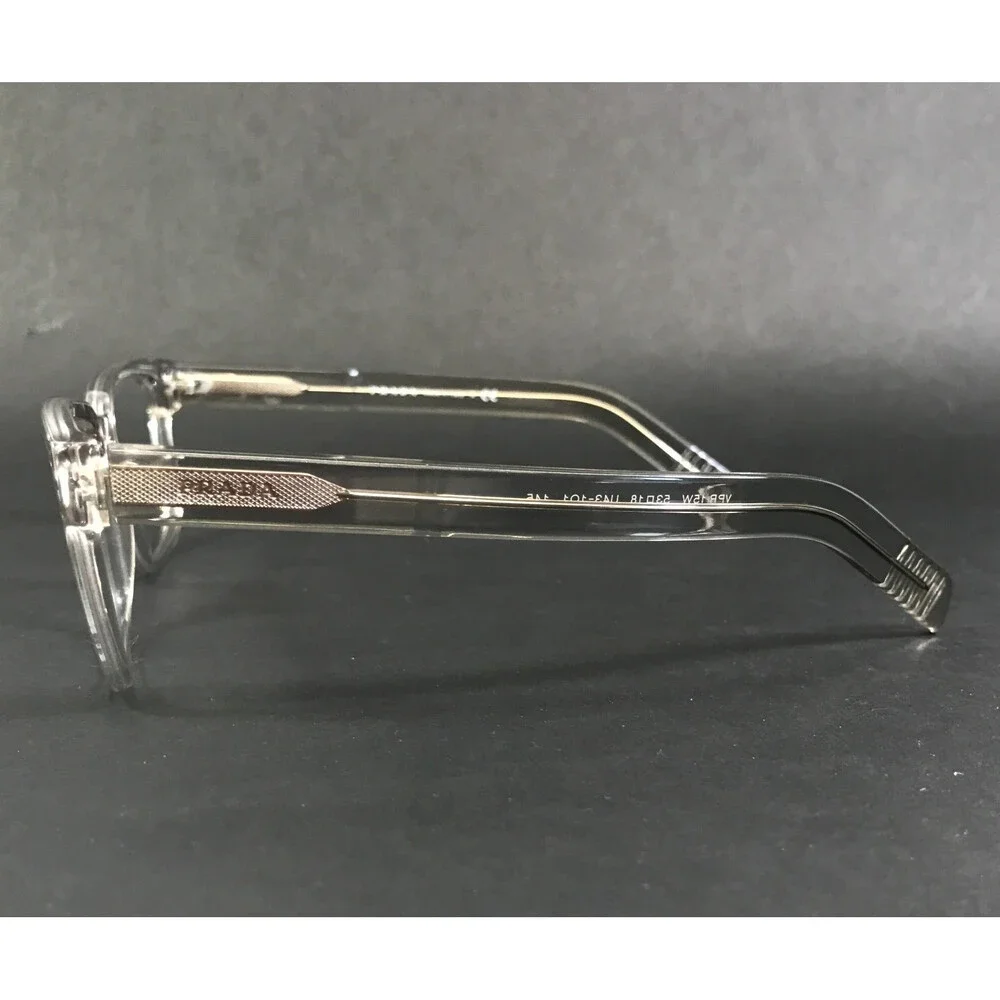 Prada Eyeglasses Frames VPR15W U43-1O1 Crystal Clear Squre Full Rim 53-18-145